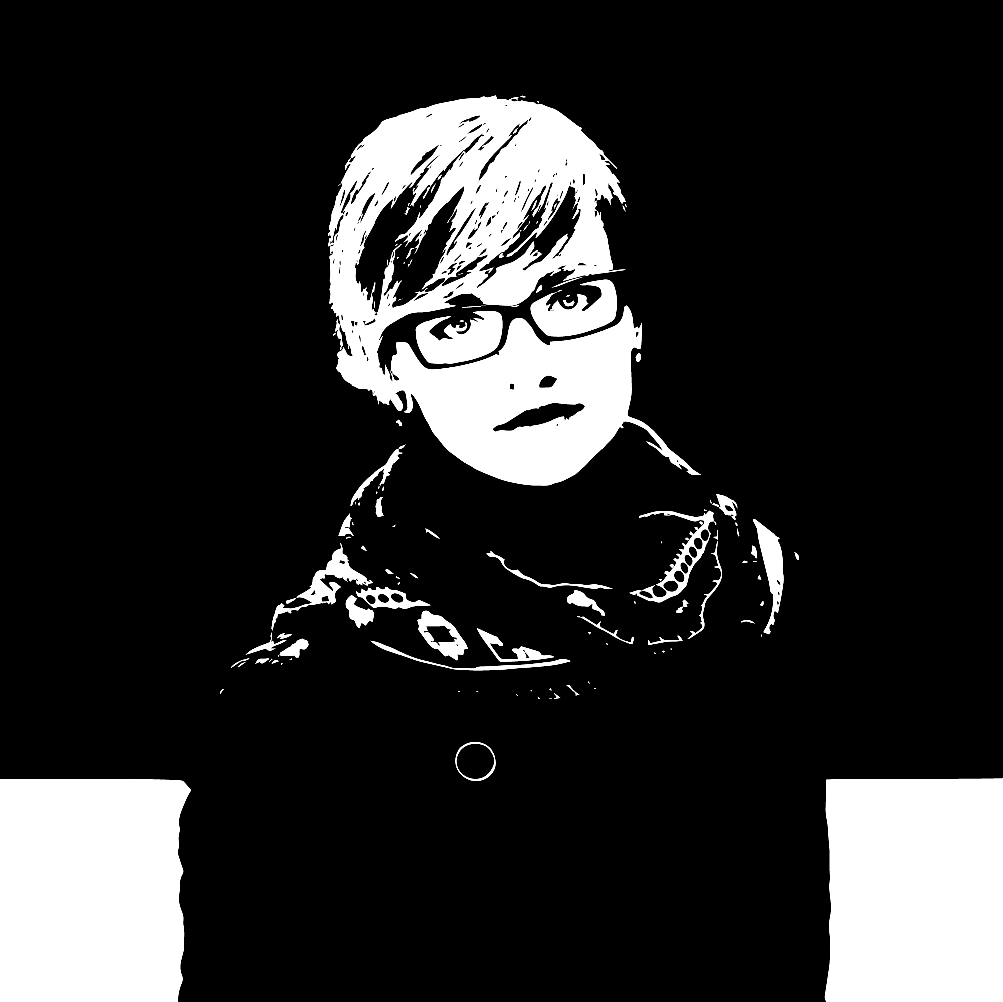 a stylised, black and white portrait of the translator Olga Wiewióra