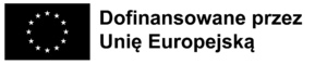 Flaga UE oraz napis: Dofinansowano przez Unię Europejską.