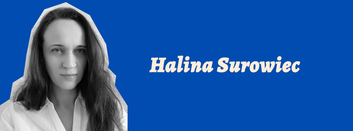 Halina Surowiec Zdjęcie kobiety i napis Halina Surowiec