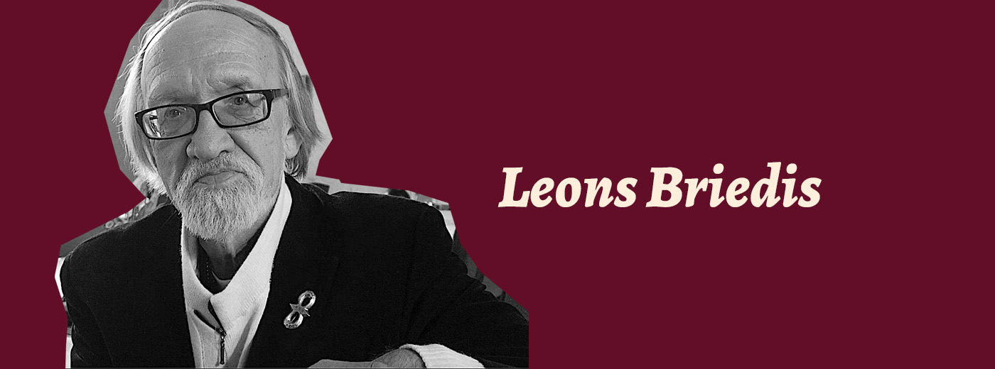 Leons_Briedis Zdjęcie starszego mężczyzny i napis Leons Briedis