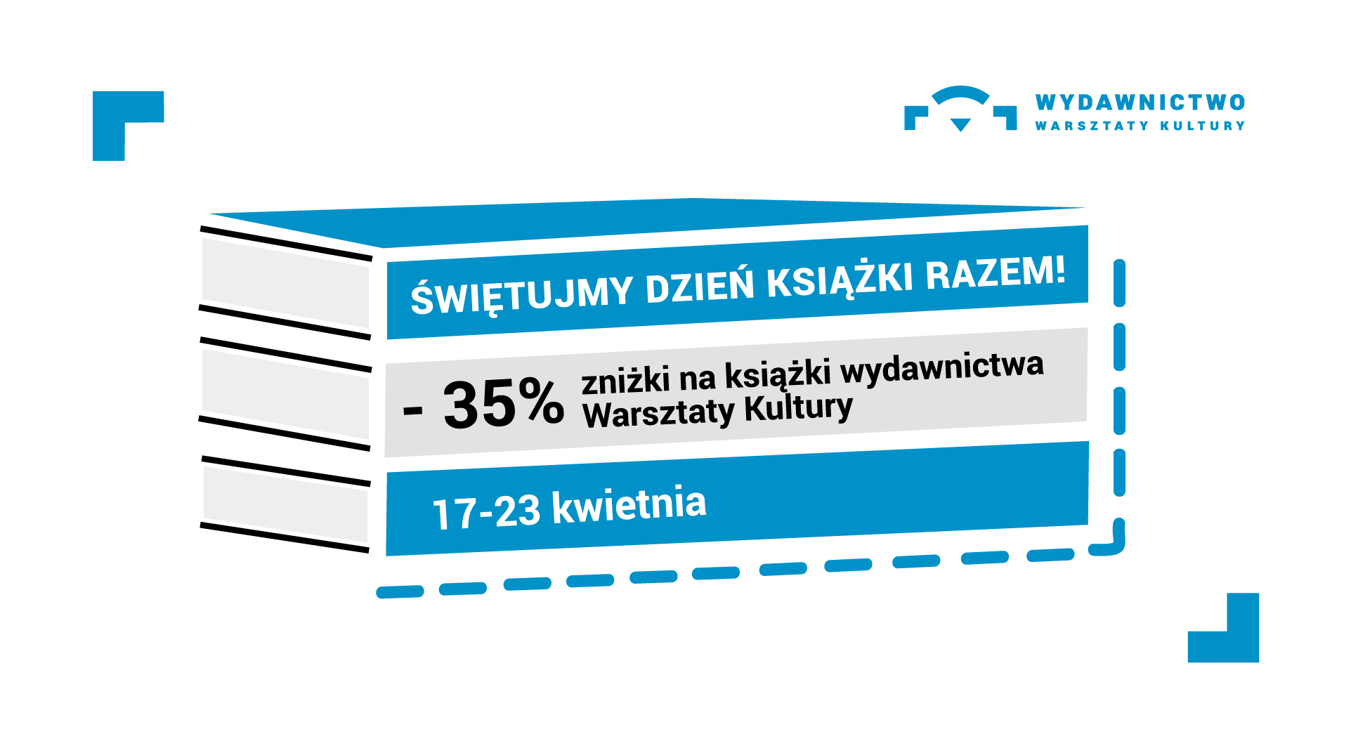 Grafika informująca o 35 procentowej zniżce na książki wydane w Warsztach Kultury