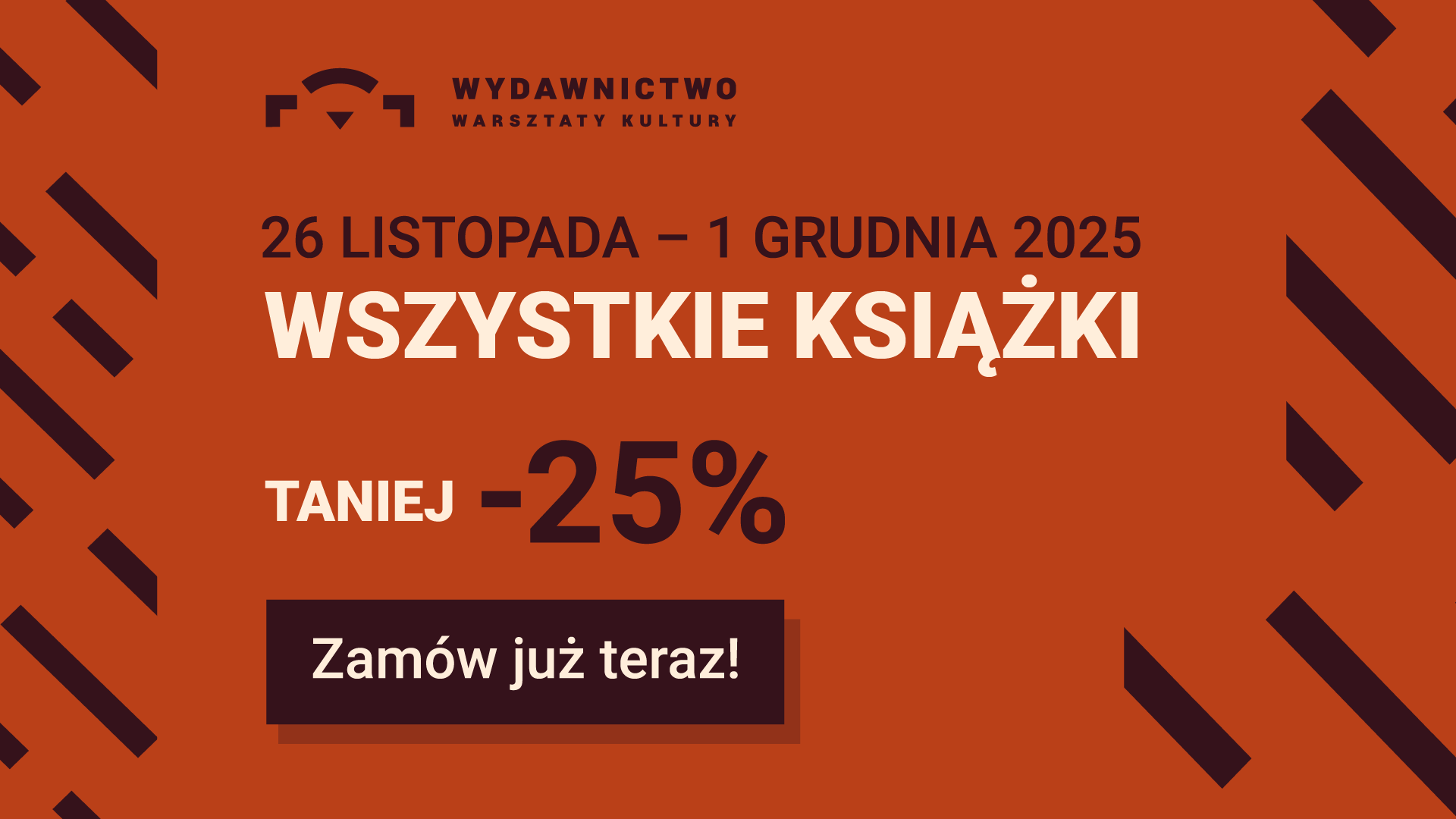 Grafika z promocją książek o 25%.