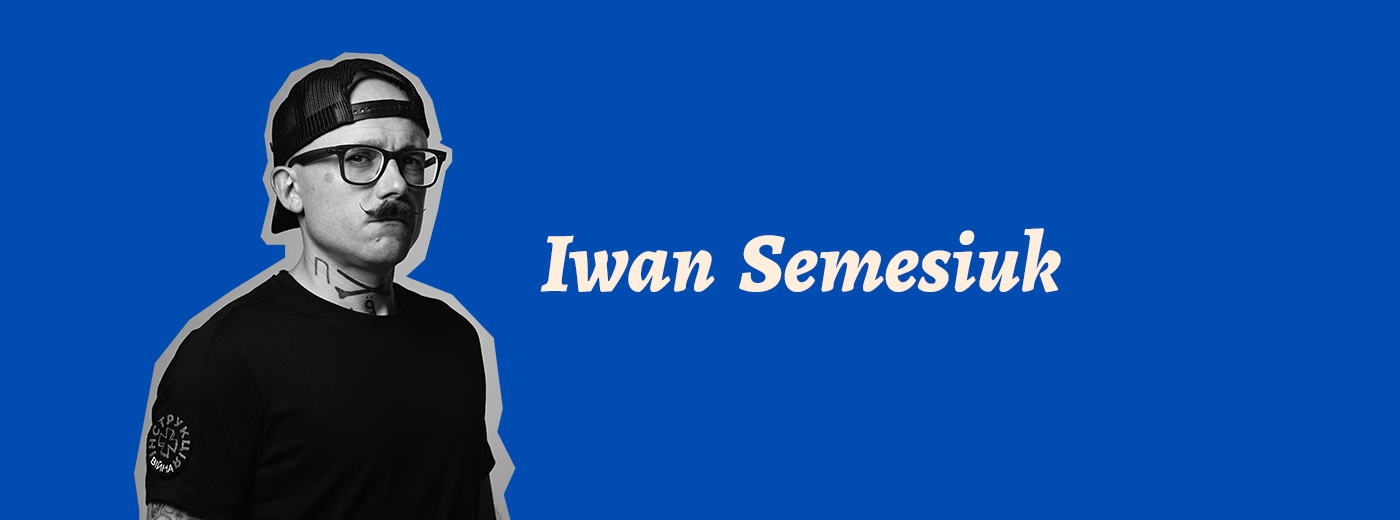 Semesiuk Zdjęcie mężczyzny i napis Iwan Semesiuk.