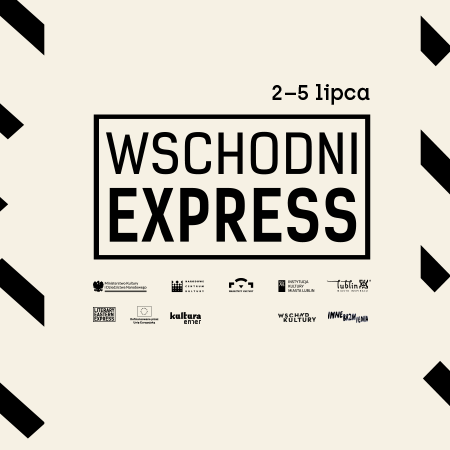 Grafika z napisem Wschodni Express. 2-5 lipca.