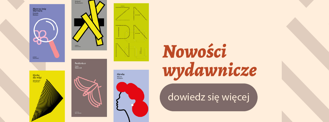 Grafika z napisem nowości wydawnicze i zdjęciami okładek książek.