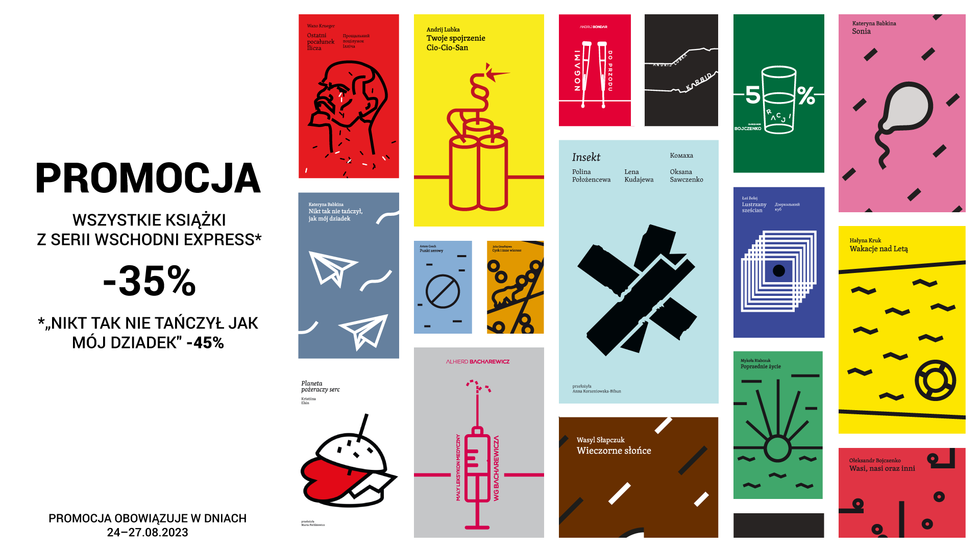 Grafika z promocją 30% na wszystkie książki z serii Wschodni Express.
